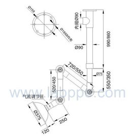SHP83-Lab Fume Extractor/Exhaust,Aluminumalloy,Ceiling mounted,wall mounted